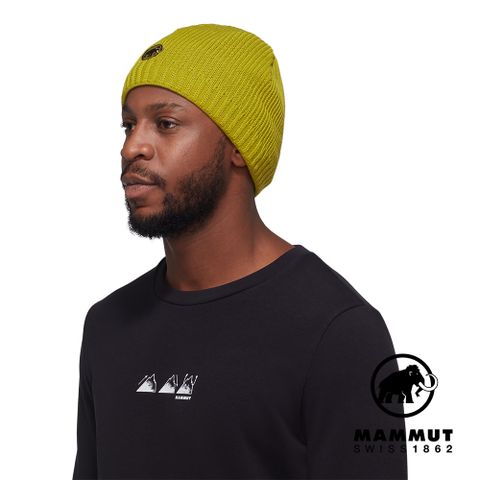 MAMMUT 長毛象 Sublime Beanie 刺繡LOGO保暖羊毛帽 光暈黃 #1191-01542