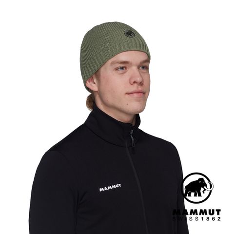 MAMMUT 長毛象 Sublime Beanie 刺繡LOGO保暖羊毛帽 沼澤綠 #1191-01542