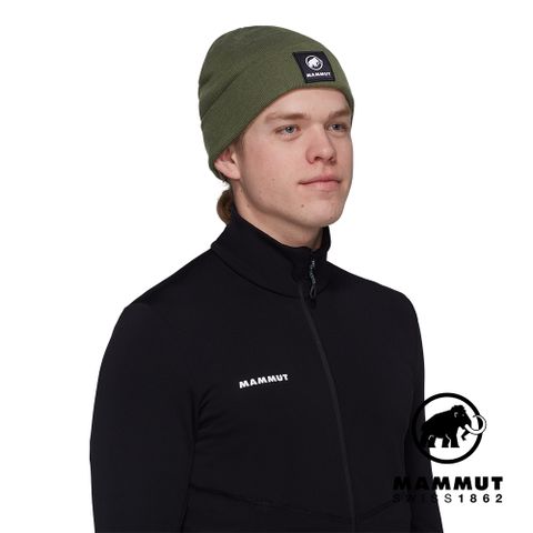 MAMMUT 長毛象 Fedoz Beanie 保暖針織反折豆豆帽 深沼澤綠 #1191-01090