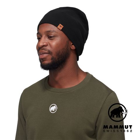 MAMMUT 長毛象 Fleece Beanie Logo輕盈柔軟保暖毛帽 黑色 #1191-00541