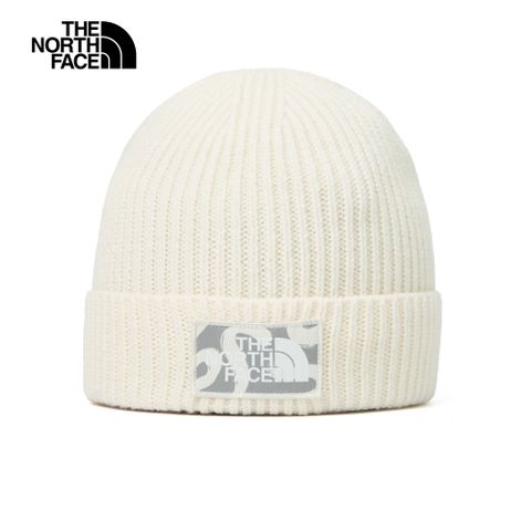 The North Face 北面 男女款米色LOGO布標毛帽｜3FJXGG5