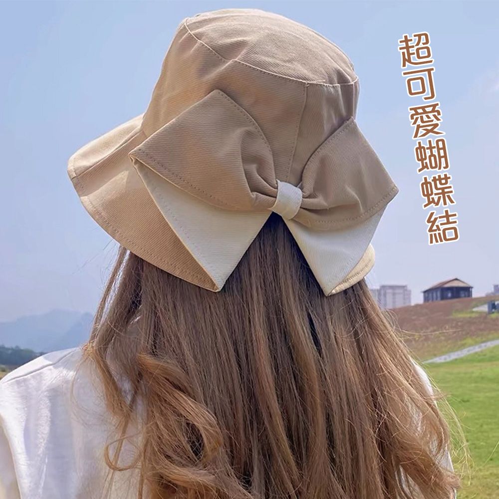 藻土屋 時尚蝴蝶結小臉遮陽漁夫帽-J/遮陽帽 防曬帽子女 漁夫帽女 鴨舌帽 登山帽