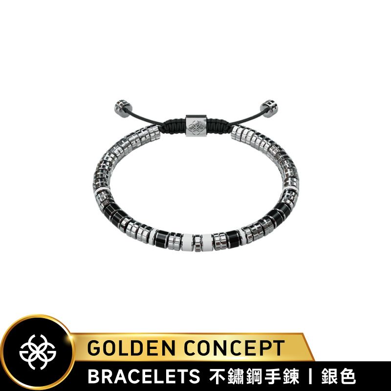 Golden Concept BRACELETS 316不鏽鋼手鐲 銀色 JB-EV17-SL-WH/BK