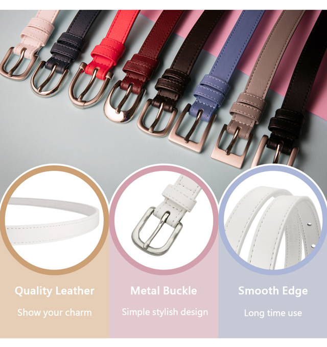 Quality LeatherMetal BuckleShow your charmSimple stylish designSmooth EdgeLong time use