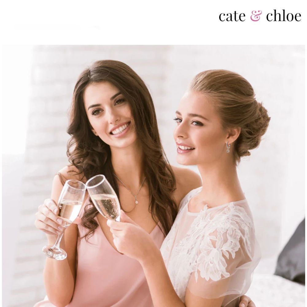  Cate & Chloe Faye 18K白金鍍金簡約項鍊