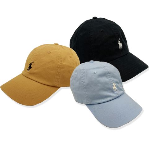 RALPH LAUREN POLO POLO刺繡小馬LOGO鴨舌/棒球帽(多色供選)