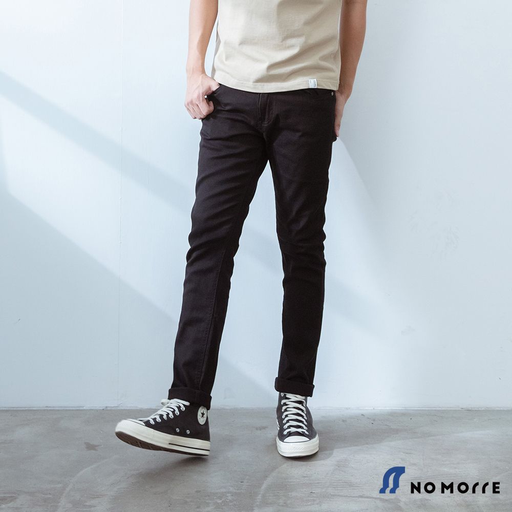 NoMorre 男裝 休閒褲 直筒褲 長褲 Slim Fit 修身 M-3L 黑色 現貨#5296