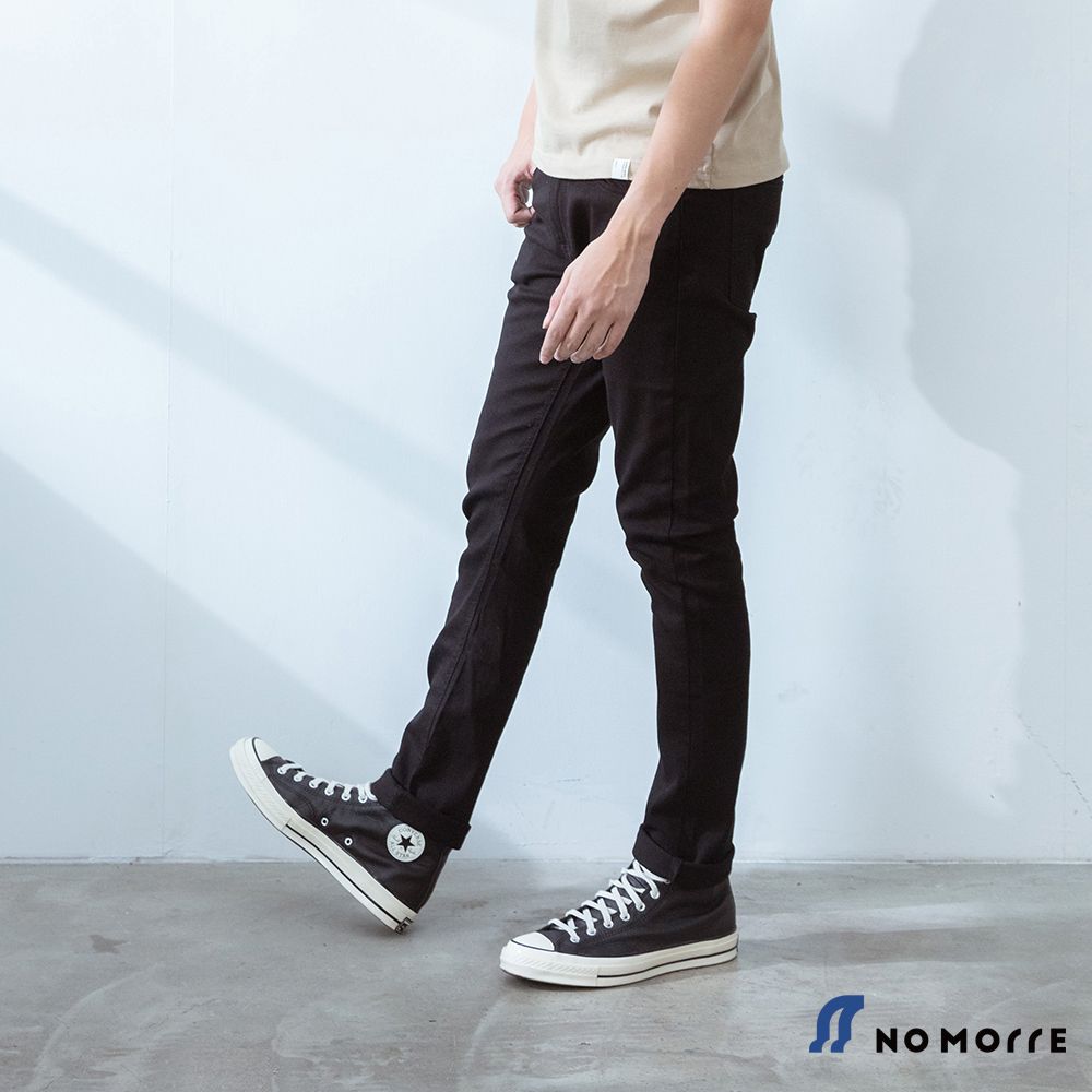 NoMorre 男裝 休閒褲 直筒褲 長褲 Slim Fit 修身 M-3L 黑色 現貨#5296