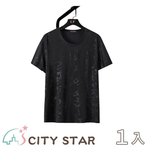 CITY STAR 大尺碼印花冰絲防皺短袖T恤4XL-11XL