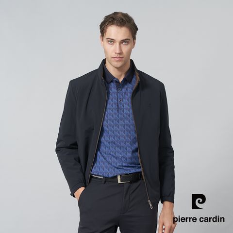 【pierre cardin 皮爾卡登】男裝 都會休閒立領鋪棉夾克外套-丈青色 (5245702-38)