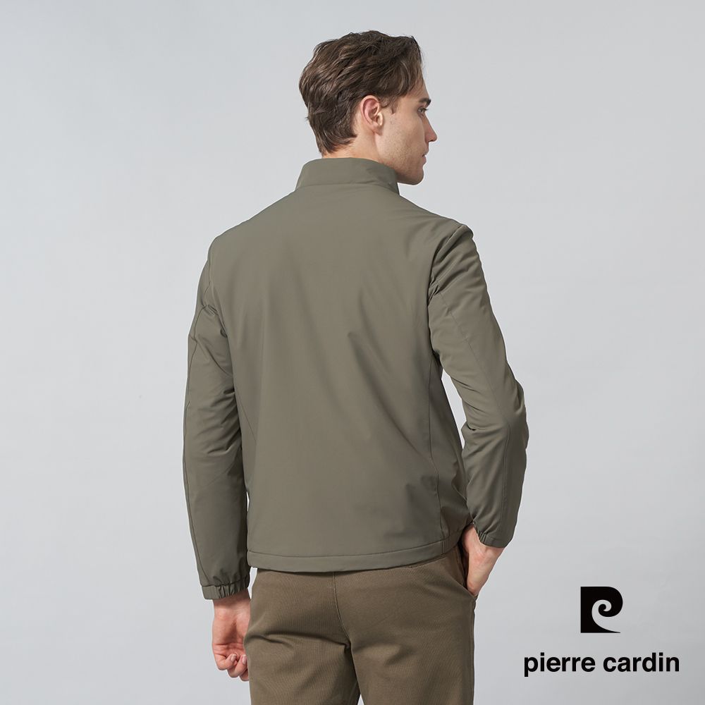 Pierre Cardin 皮爾卡登 男裝 都會休閒立領鋪棉夾克外套-卡其綠 (5245702-47)