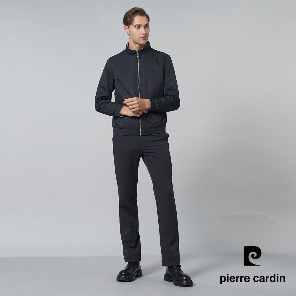 Pierre Cardin 皮爾卡登 男裝 都會休閒立領雙面穿鋪棉夾克外套-丈青色 (5245703-38)