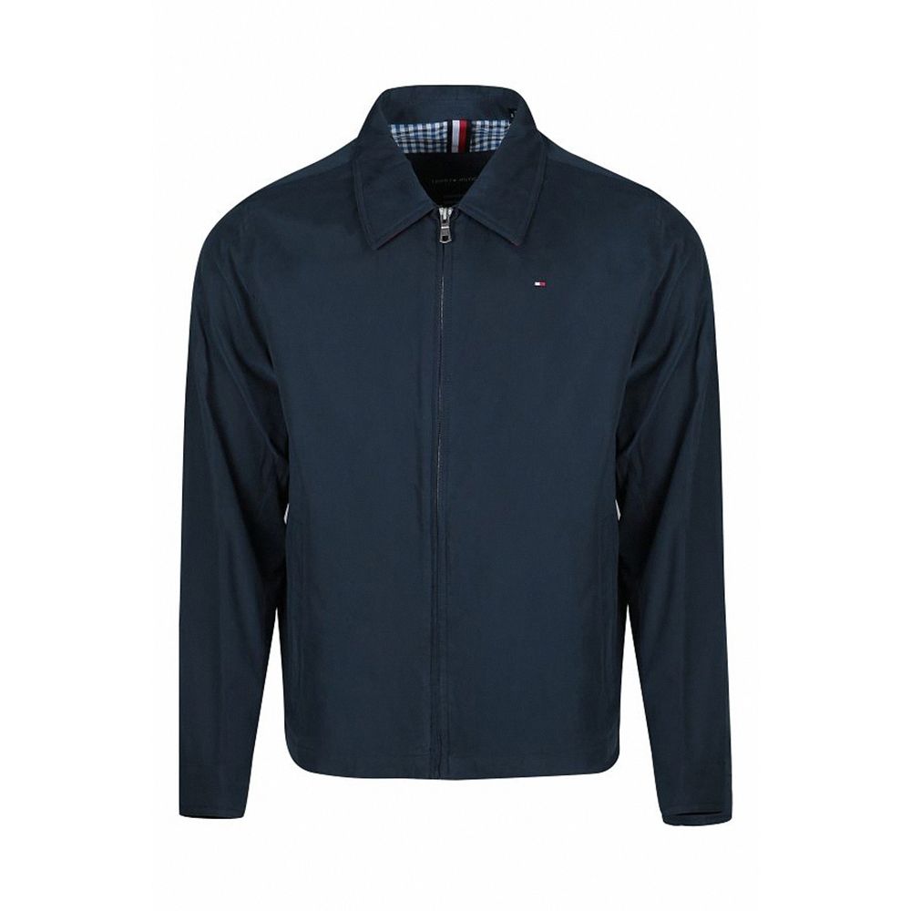 Tommy Hilfiger 熱銷印刷小Logo保暖飛行夾克外套-深藍色