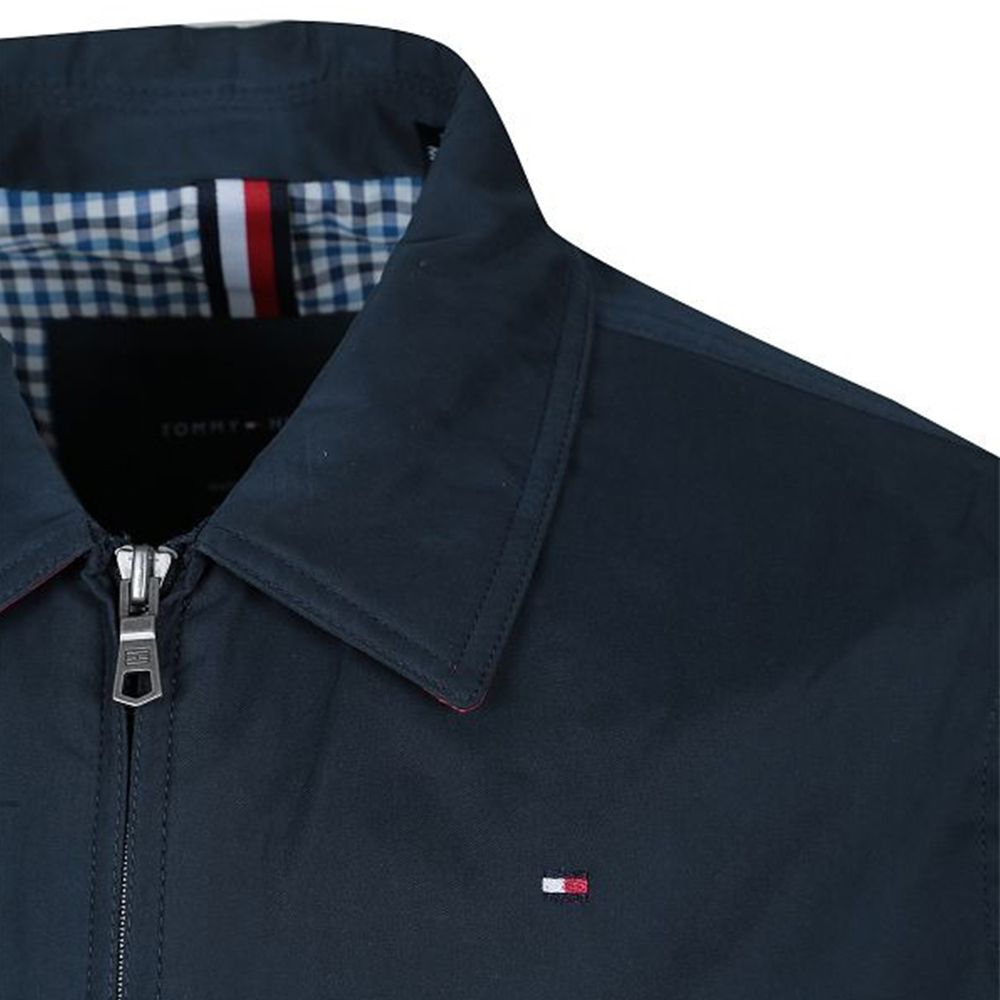 Tommy Hilfiger 熱銷印刷小Logo保暖飛行夾克外套-深藍色