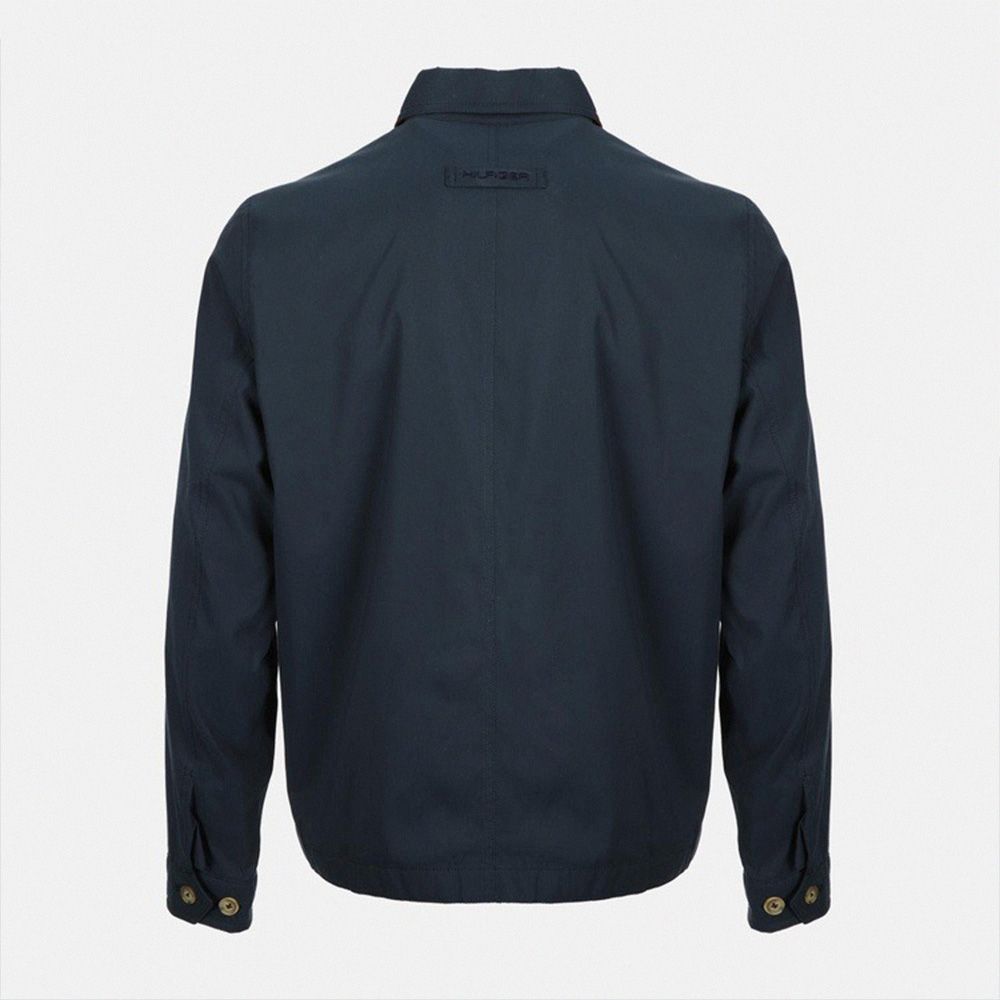 Tommy Hilfiger 熱銷印刷小Logo保暖飛行夾克外套-深藍色