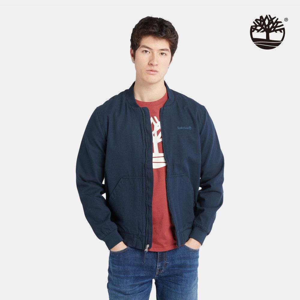 Timberland 男款深寶石藍帆布飛行外套｜A6R1N433