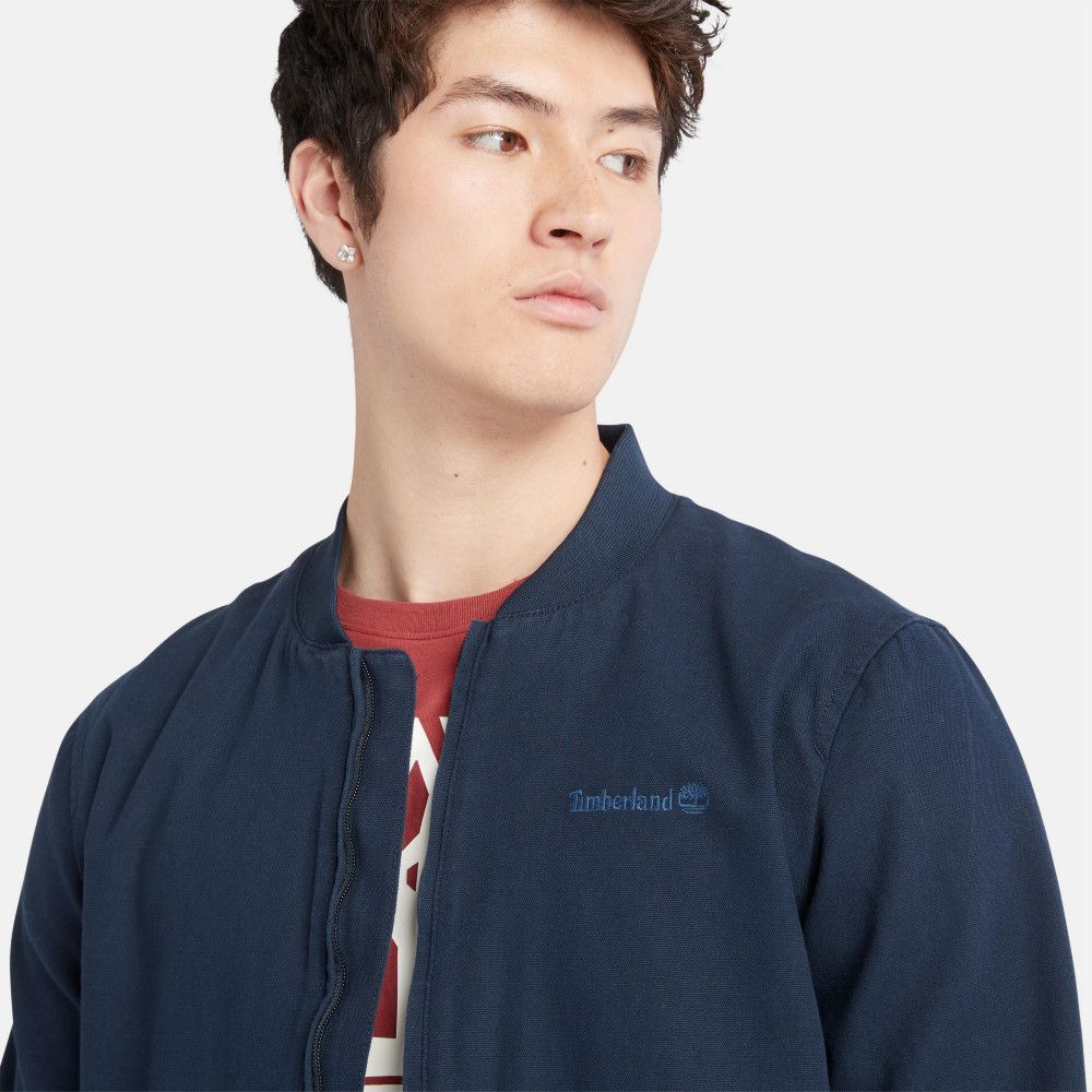 Timberland 男款深寶石藍帆布飛行外套｜A6R1N433