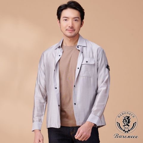 【BARONECE】經典雅痞襯衫式外套_灰(540407-03)