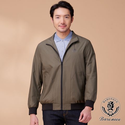 【BARONECE】商務休閒立領夾克_灰綠(624371-04)