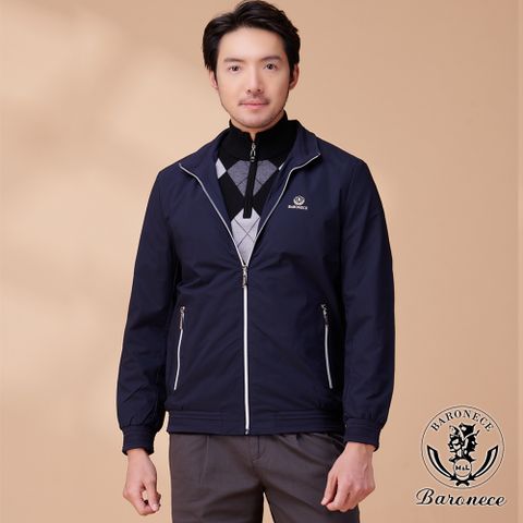 【BARONECE】簡約率性立領夾克_藍(624372-09)