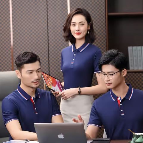 GOODSTART-冰涼絲配色立領POLO衫(女)