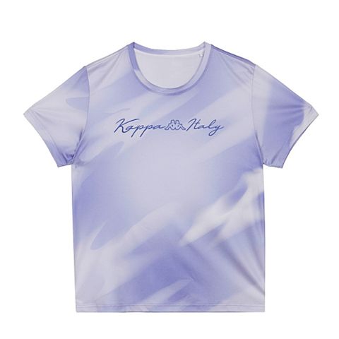 KAPPA義大利時尚吸濕排汗女性短袖圓領衫花紫漸層滿版 38273HW520
