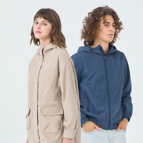 GIORDANO 佐丹奴 男女裝 連帽風衣外套-多色任選