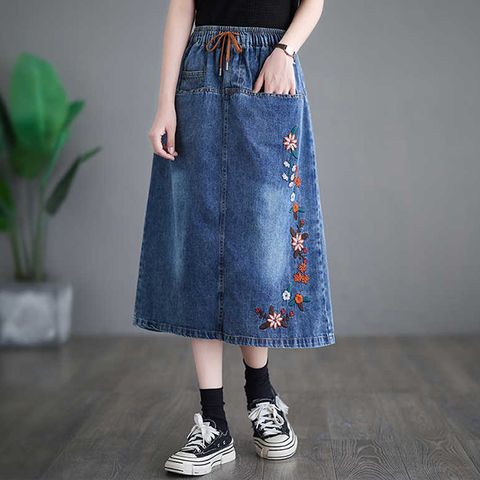 【韓國K.W.】KD3196現貨韓國專櫃休閒搖滾拼接牛仔丹寧褲裙(保暖/文藝風/輕奢/小香風))