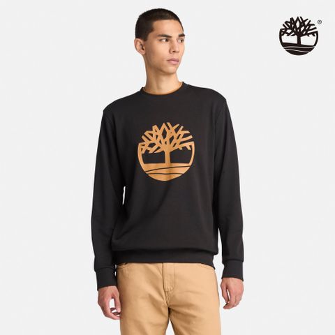 Timberland 男款黑色LOGO圓領上衣|A6AZR001