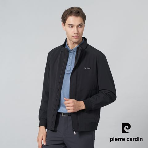 Pierre Cardin 皮爾卡登 男裝 都會休閒彈性立領鋪棉夾克外套-黑色 (5245763-99)