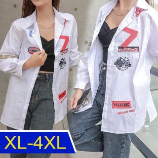 【韓國K.W.】KM2917刺繡魔力流行造型襯衫上衣(防曬/長袖襯衫/長袖上衣/薄外套)