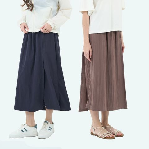 GIORDANO 女裝 肌理感九分褲裙 (多色任選)