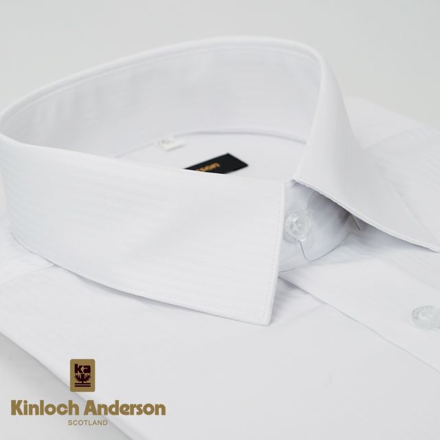 Kinloch anderson 金安德森 白色暗條紋吸排窄版襯衫-長袖