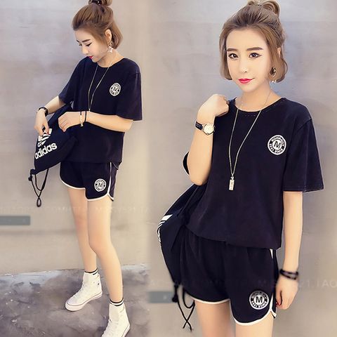 【韓國K.W.】KQN3907現貨名品概念休閒運動套裝(涼感/小香風/二件套/輕薄/短袖)