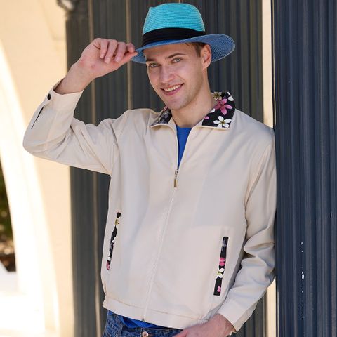 【LEIDOOE】桐花領網裡休閒外套(11027杏)