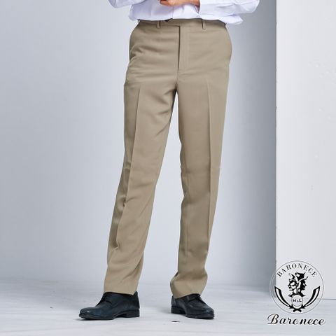 【BARONECE】素雅品味平面休閒褲_卡其(618128-05)