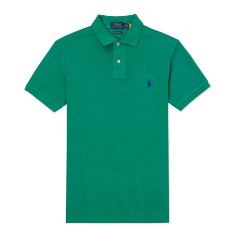 Polo Ralph Lauren RL 熱銷刺繡小馬短袖Polo衫-草綠色(CUSTOM SLIM FIT)