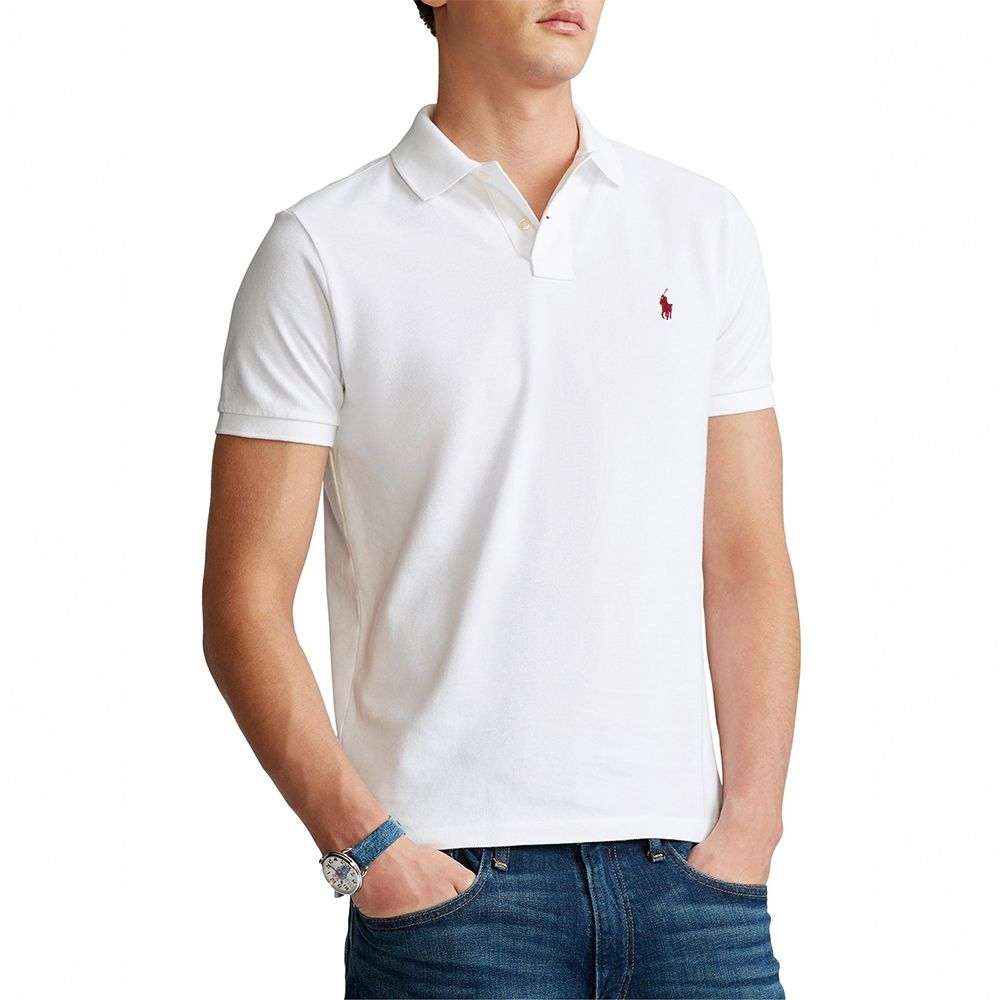 RALPH LAUREN POLO 熱銷刺繡小馬短袖Polo衫-白色(CUSTOM SLIM FIT)
