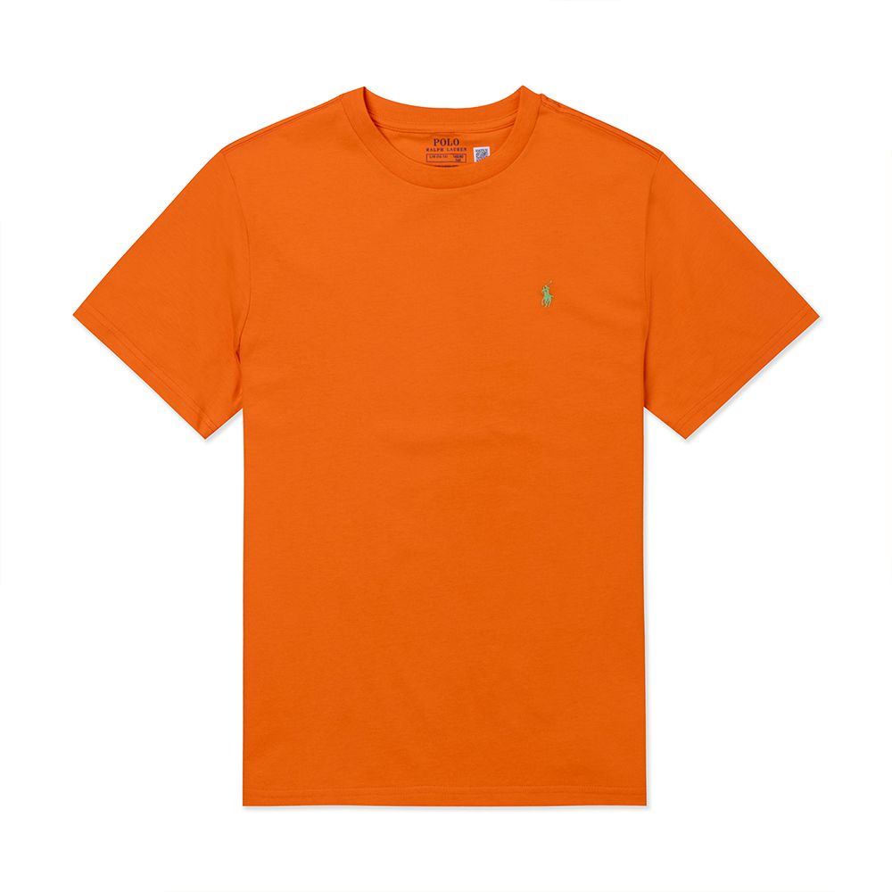 RALPH LAUREN POLO 熱銷刺繡小馬素面短袖T恤(青年款)-橘色
