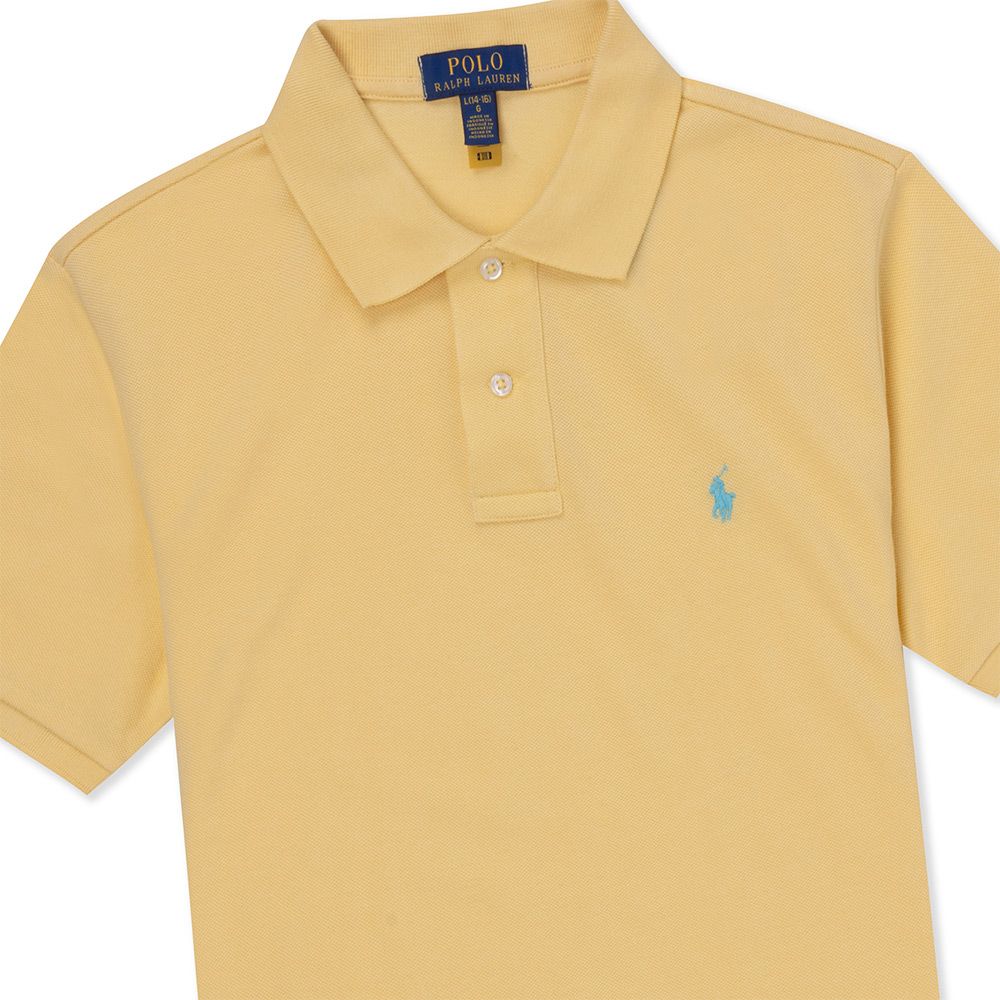 RALPH LAUREN POLO 熱銷刺繡小馬短袖Polo衫(青年款)-鵝黃色