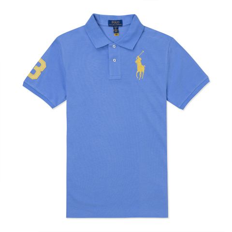 RALPH LAUREN POLO 熱銷刺繡大馬短袖Polo衫(青年款)-藍色