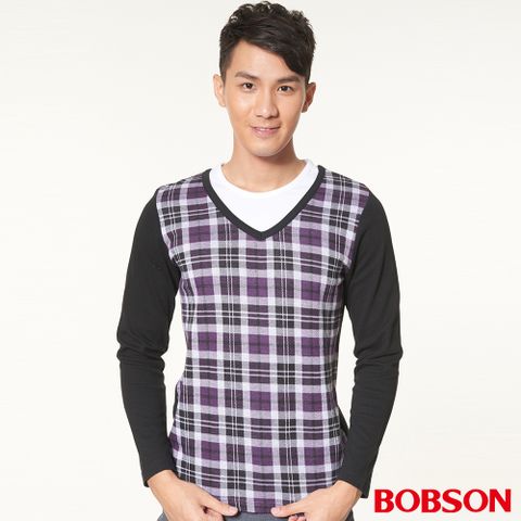 BOBSON 男款仿兩件式上衣(34009-63)