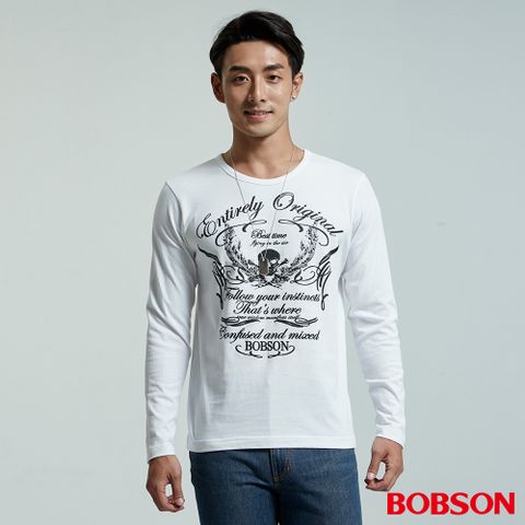 BOBSON 男款圓領印圖上衣(35043-80)