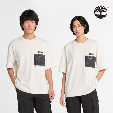 Timberland 中性白色新年特別款徽章短袖T恤|A6C6VCM9
