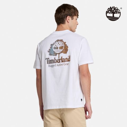 Timberland 男款白色背後圖案短袖T恤|A6A8B100