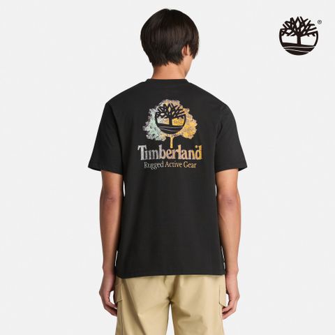 Timberland 男款黑色背後圖案短袖T恤|A6A8B001