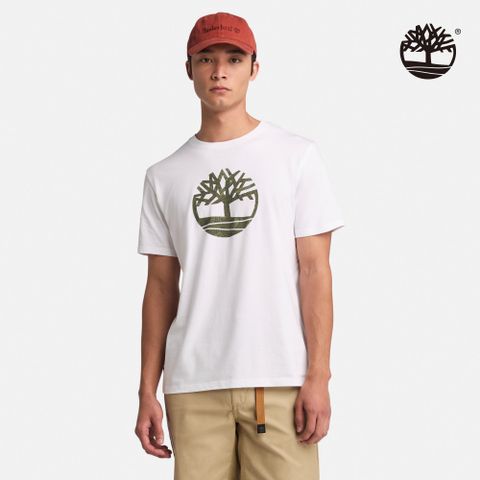 Timberland 男款白色迷彩LOGO短袖T恤｜A6AC3100