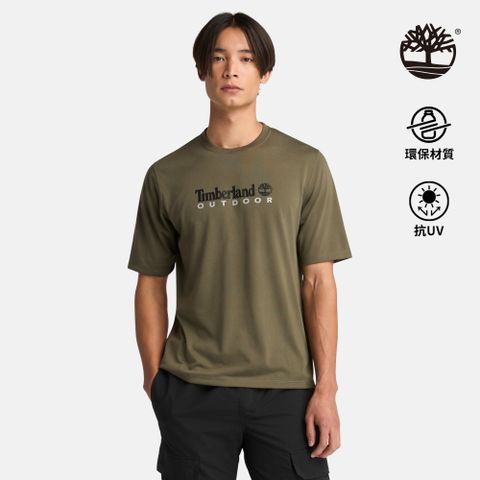 Timberland 男款軍綠色防曬短袖T恤|A41Z5A58