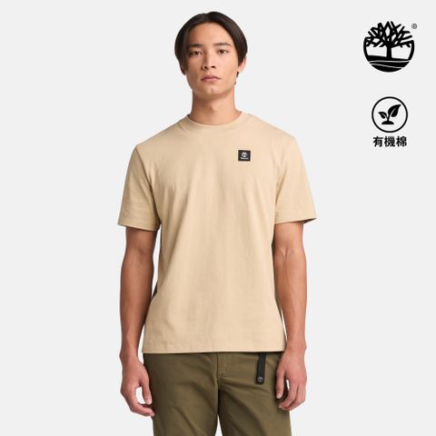 Timberland 男款米色徽章LOGO短袖T恤|A42P5Y94