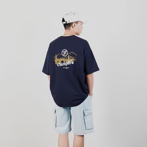 【AMERO】男裝 女裝 短袖圓領Ｔ恤 露營插畫 細絨布 情侶裝